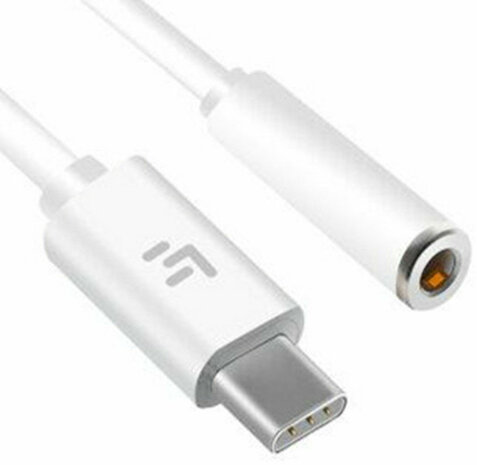 USB-C M naar audio 3,5 mm F (wit, 10 cm)