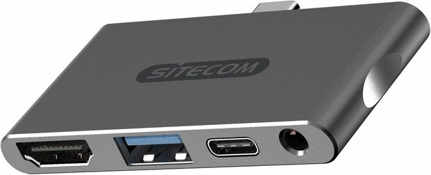 CN-392 Hub (USB-C naar 3,5 mm, HDMI, USB 3.2 Gen 1 3.1 Gen 1, Type-A, USB 3.2 Gen 1 3.1 Gen 1 Type-C, aluminium)