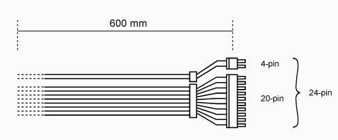 BC080 ATX-kabel (20 + 4 pin)