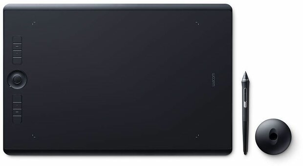 Intuos Pro Large Digitiser (31,1 x 21,6 cm, multi-touch, electromagnetic, 8 knopen, draadloos en bekabeld, USB, Bluetooth, zwart)