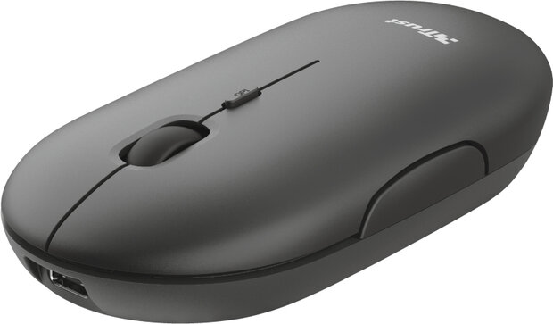 Puck Mouse (draadloos + Bluetooth, 1600 dpi, 4 knoppen, zwart)