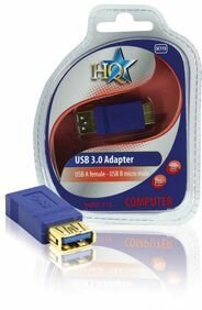 USB 3.0 adapter (USB A F naar micro USB M, vergulde pluggen)