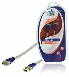 USB 3.0 kabel (A M naar micro B M, vergulde aansluitingen, 1,8 m)