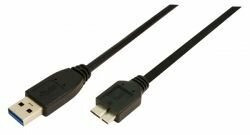 USB 3.0 kabel : A M naar micro B M (zwart, 2 meter)