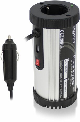 EW3990 DC naar AC power inverter (11 V - 15 V, 150 Watt, 2 output connectors)