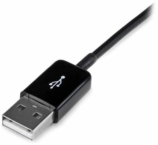 Dock Connector : USB naar Samsung Galaxy Tab (2 meter, zwart)