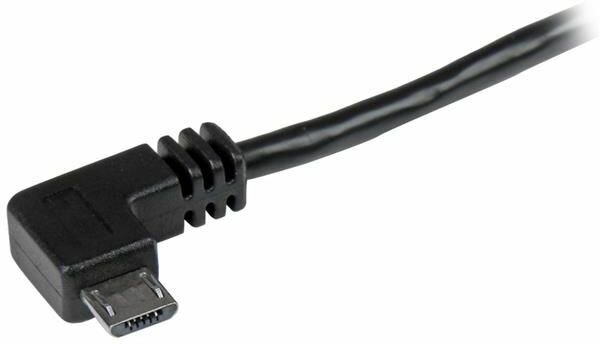 USB 2.0 kabel : A M naar micro-USB B M (rechtse hoek, 1 meter, zwart)