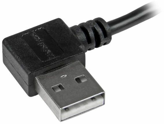 USB 2.0 kabel : A M naar micro-USB B M (rechtse hoek, 1 meter, zwart)