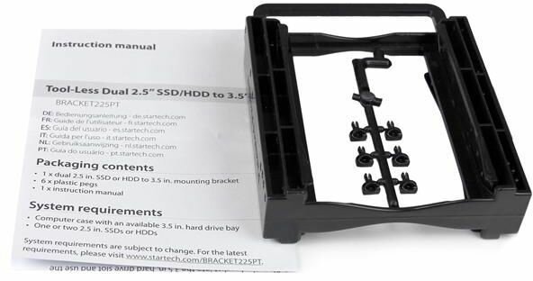 Dual 2,5&quot; SSD/HDD Mounting Bracket voor 3,5&quot; Drive Bay (Tool-Less Installation, 2-Drive Adapter)