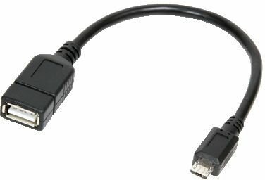 Micro USB M naar USB A F OTG Adapter (20 cm, zwart)