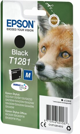 T1281 inkjetcartridge zwart (170 afdrukken, 5,9 ml)