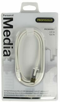 High Performance Micro USB-kabel : A M naar micro B M (2 meter, wit)