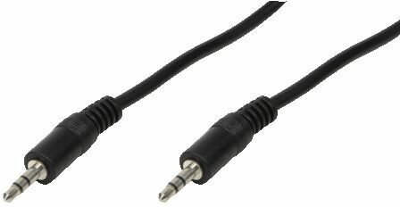 Audiokabel : 3,5 mm M/M (1 meter, zwart)