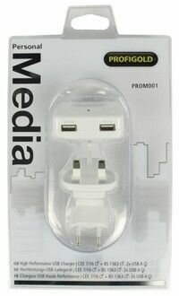 High Performance USB-Charger (2,4 A en 1 A, wit)