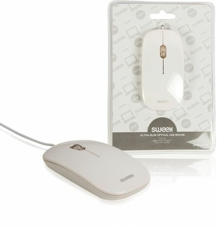 Ultra Slim Optical Mouse (wit, USB)