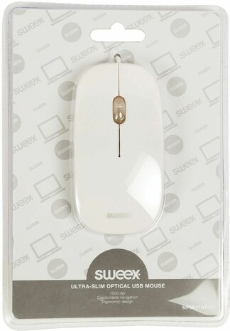 Ultra Slim Optical Mouse (wit, USB)