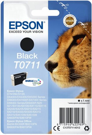 T0711 inkjetcartridge zwart (240 afdrukken)