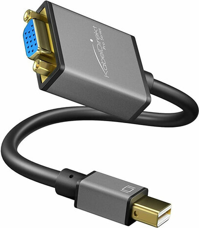 Mini DisplayPort / Thunderbolt M naar VGA F adapter (10 cm, zwart)