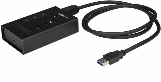 4 Poort USB-Hub (metaal, USB-A naar 3 x USB-A + 1 x USB-C, USB 3.0)