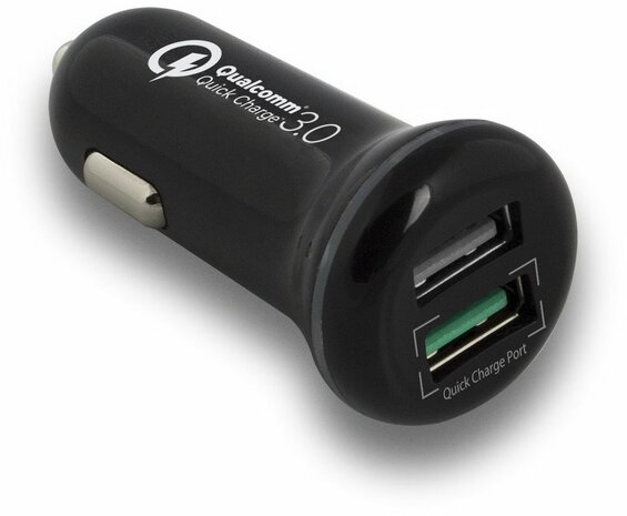 EW1352 Quick Charge 3.0 Charger (12 - 24 Volt auto naar 2 x USB, 5 Volt, 5 A)