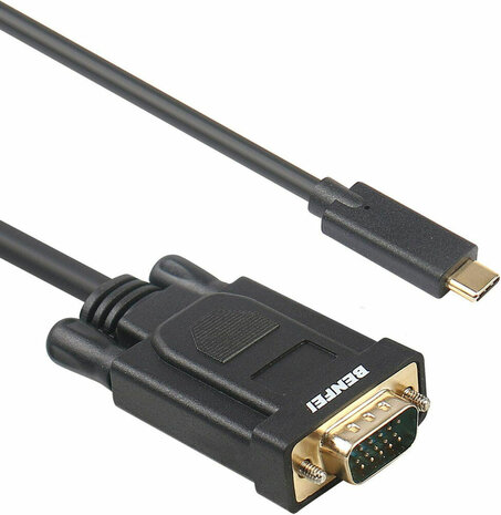 USB-C M naar VGA M adapter (10 cm, zwart)