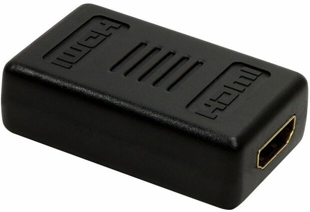 AH0006 HDMI Coupler : F/F (zwart, gold plated)