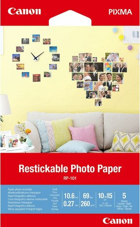 RP-101 Restickable Photo Paper (4&quot; x 6&quot;, 5 vellen)