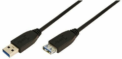 USB 3.0 Verlengkabel M/F (1 meter, zwart)