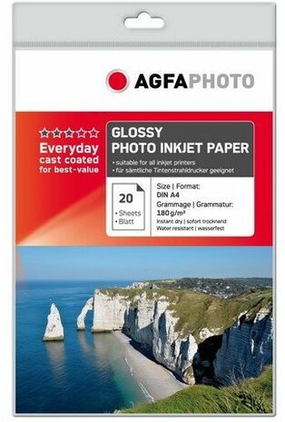 Glossy Photo Inkjet Paper (A4, 180 g/m&sup2;, 20 vellen)