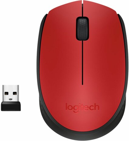 M171 Wireless Mouse (zwart/rood)