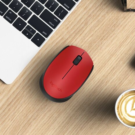 M171 Wireless Mouse (zwart/rood)