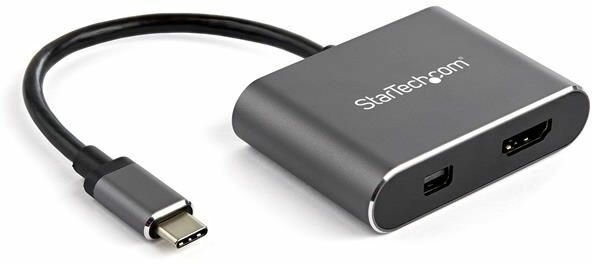 CDP2HDMDP USB-C Multiport Video Adapter 4K 60 Hz, USB-C naar HDMI 2.0 of Mini DisplayPort 1.2, 4K support, actief