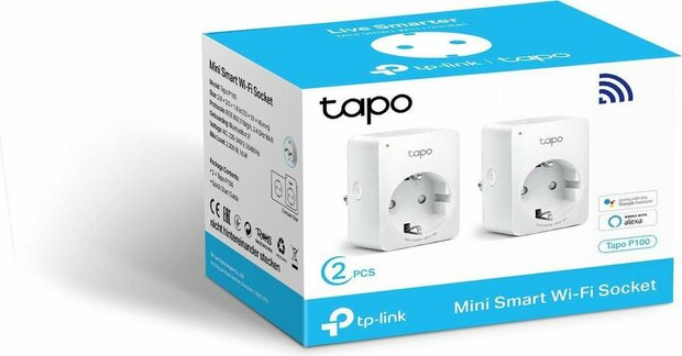 Tapo P100 V1 Smart plug (802.11b/g/n, Bluetooth 4.2, 2,4 Ghz, 2-pack)