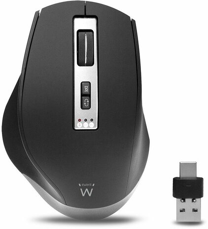 Multi-Connect Wireless Mouse (tot 3 apparaten, USB en USB-C ontvanger, BlueTooth en 2,4 GHz)