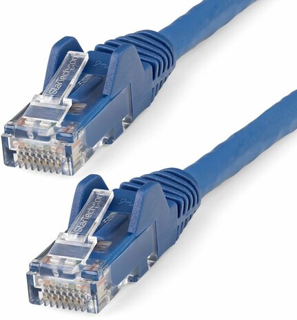 N6LPATCH50CMBL LSZH Cat6 Ethernet kabel (10 Gigabit Snagless, RJ45, 100 Watt PoE, blauw, 50 cm)