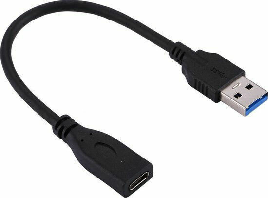 USB 3.0 A M naar USB-C F adapterkabel (10 cm)