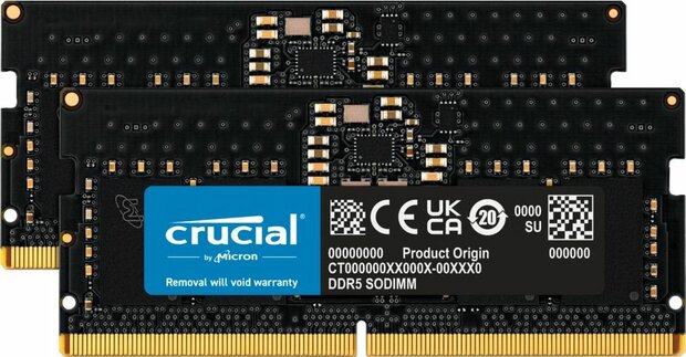 CT2K8G48C40S5 16 GB SODIMM DDR5, 4800 MHz, CL40 (2 x 8 GB)