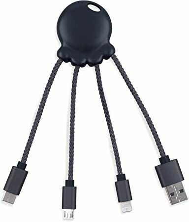 Octopus Multikabel All-in-One (Lightning, USB-C, micro-USB en USB, zwart)