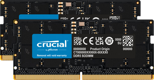 CT2K16G56C46S5 DDR5 kit 32 GB, SO-DIMM 262-pin, 5600 MHz, PC5-44800, CL46 (2 x 16 GB)