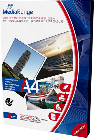 Double-Sided Matte-Coated Premium Photo Paper (A4, 200 g/m&sup2;, 50 vellen)