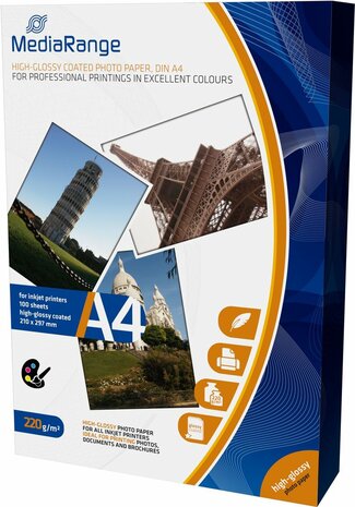 High-Glossy Premium Photo Paper (A4, 220 g/m&sup2;, 100 vellen)