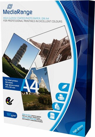 High-Glossy Premium Photo Paper (A4, 160 g/m&sup2;, 100 vellen)