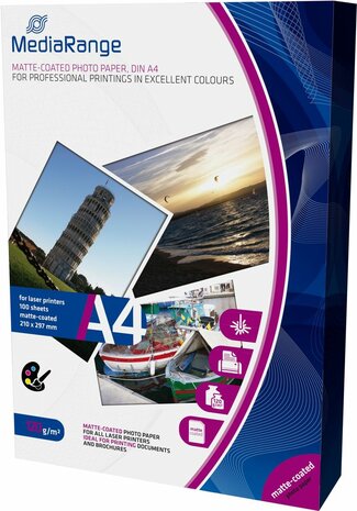 Matte-Coated Premium Photo Paper (A4, 120 g/m&sup2;, 100 vellen)