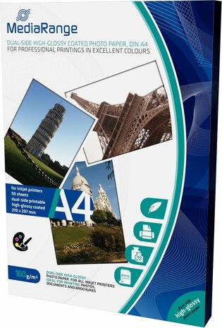 Double-Sided High-Glossy Premium Photo Paper (A4, 160 g/m&sup2;, 50 vellen)