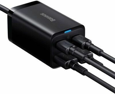 USB-C snellader (65 Watt, GaN5 Pro, 2 x USB-C en 1 x USB 3.0, zwart)