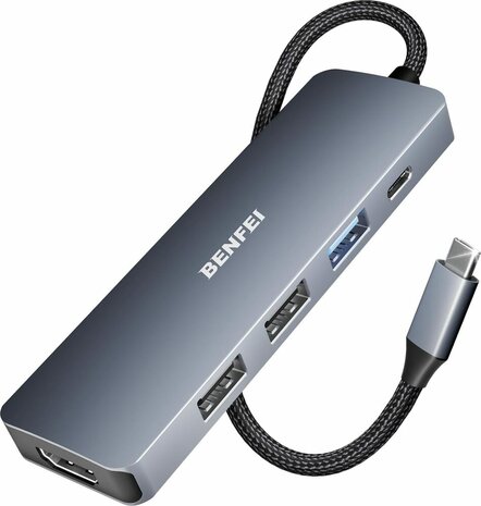 USB-C Docking : USB-C naar 1 x HDMI, 3 x USB-A en 1 x USB-C