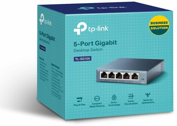 TL-SG105 Metal Gigabit Switch (5 poorten, 10/100/1000 Mbps)