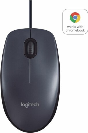 B100 Optical Mouse (3 knoppen, USB, zwart)