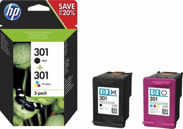 Inkjetcartridge nr. 301 (combo 2-pack, zwart + kleur)