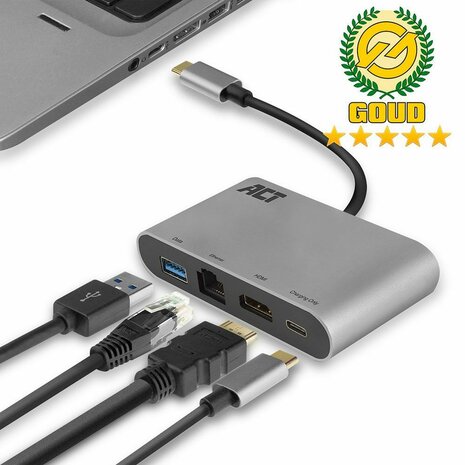 AC7040 USB-C 4K Multiport Dock (USB-C, HDMI, Ethernet, USB-A, power delivery)